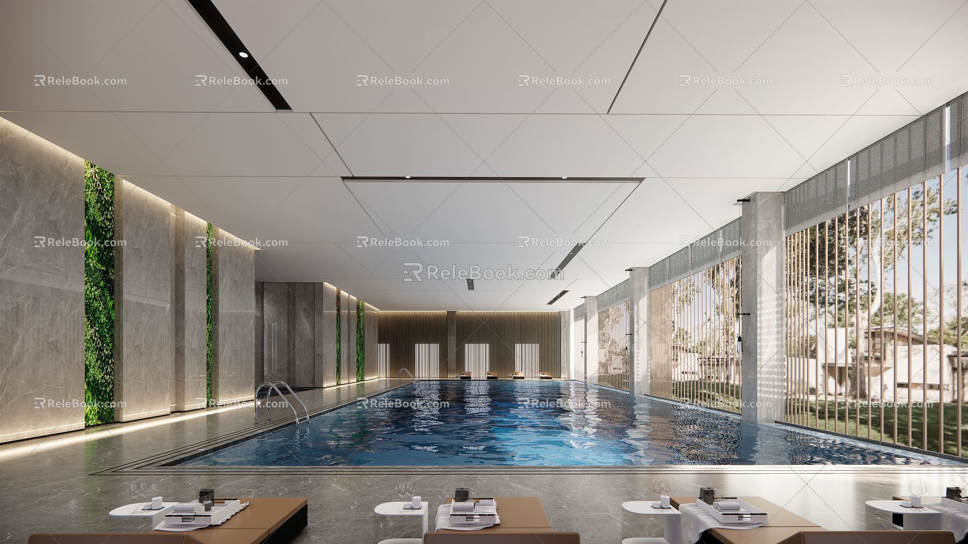 modern swimming pool 3d model