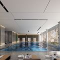 modern swimming pool 3d model