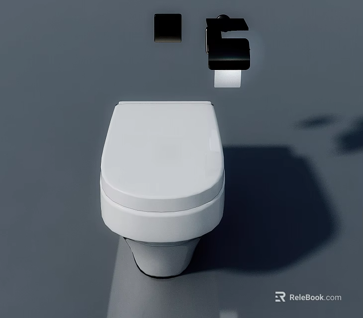 Modern Bathroom Hinged Door Design With White Toilet And Clean Finish 3d model 