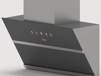 Modern Kitchen Hood Appliance With MEIDA Control Panel And Stainless Steel Design 3d model