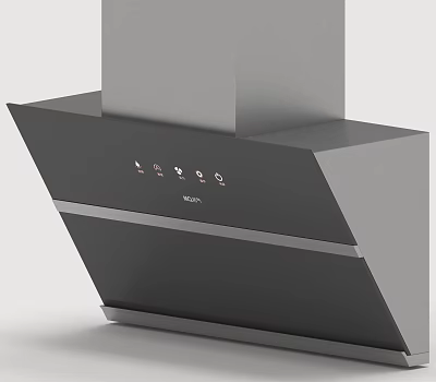 Modern Kitchen Hood Appliance With MEIDA Control Panel And Stainless Steel Design 3d model