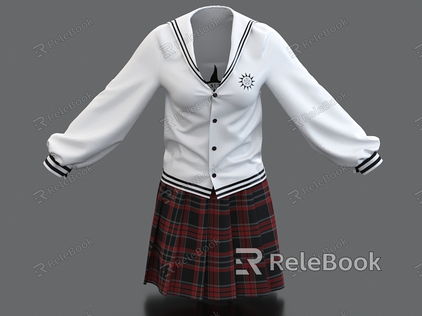 School uniform sailor uniform clothing short skirt skirt tie model