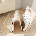 Modern Minimalist Wooden Foldable Bookshelf With Simple Design And Organized Books