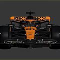 Orange and Black McLaren Formula One Racing Car with Aerodynamic Design and Streamlined Body