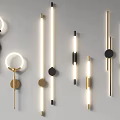 Modern Wall Lamps With Various Geometric Shapes And Gold Black Metal Finishes