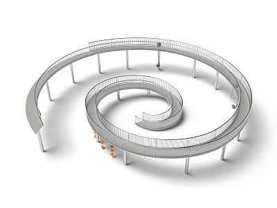 Tornado Corridor Bridge Rotating Corridor Sightseeing Platform Amusement Equipment 3d model