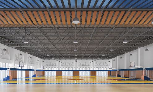 modern basketball hall 3d model