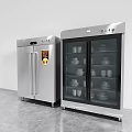 Modern Stainless Steel Double Door Kitchen Appliances With Glass Door Storage For Plates And Cups
