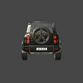 Black Land Rover Defender SUV With Rugged Exterior Design And Black Alloy Wheels