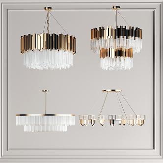 Modern crystal chandelier 3d model