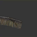 Handcrafted Comb With Wooden Handle And Colorful Artistic Teeth Design On Black Reflective Background