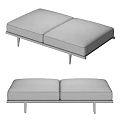 Modern Light Gray Upholstered Sofa Bench With Sleek Metal Legs Design