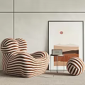 Modern Single Sofa Single Sofa Side Combination 3d model