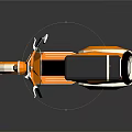 Stylish Orange Cartoon Scooter Design With Windshield Black Seat And Wheels