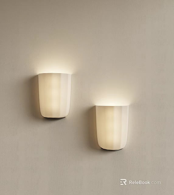 Modern Minimalist Wall Sconces With Cylindrical Design And Soft Lighting On Light Colored Wall 3d model
