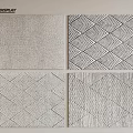 Square Carpets Featuring Modern Geometric Patterns And Various Designs On 3d model