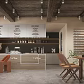 Modern Café Interior Design With Wooden Ceiling White Menu Boards And Cozy Tables Chairs