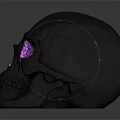 Decorative Skull Ornament Set with Purple Glitter Eyes and Skull Accents for Modern Home Decor