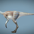 Realistic Prehistoric Dinosaur With Striped Body Long Neck And Bipedal Stance