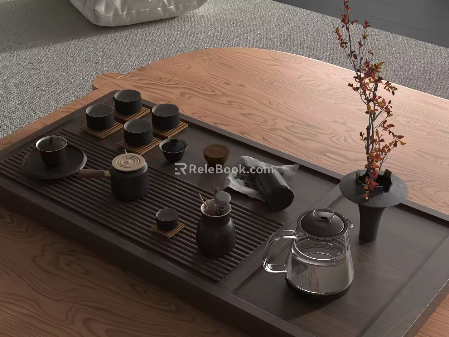 New Chinese Zen Tea Set Combination 3d model