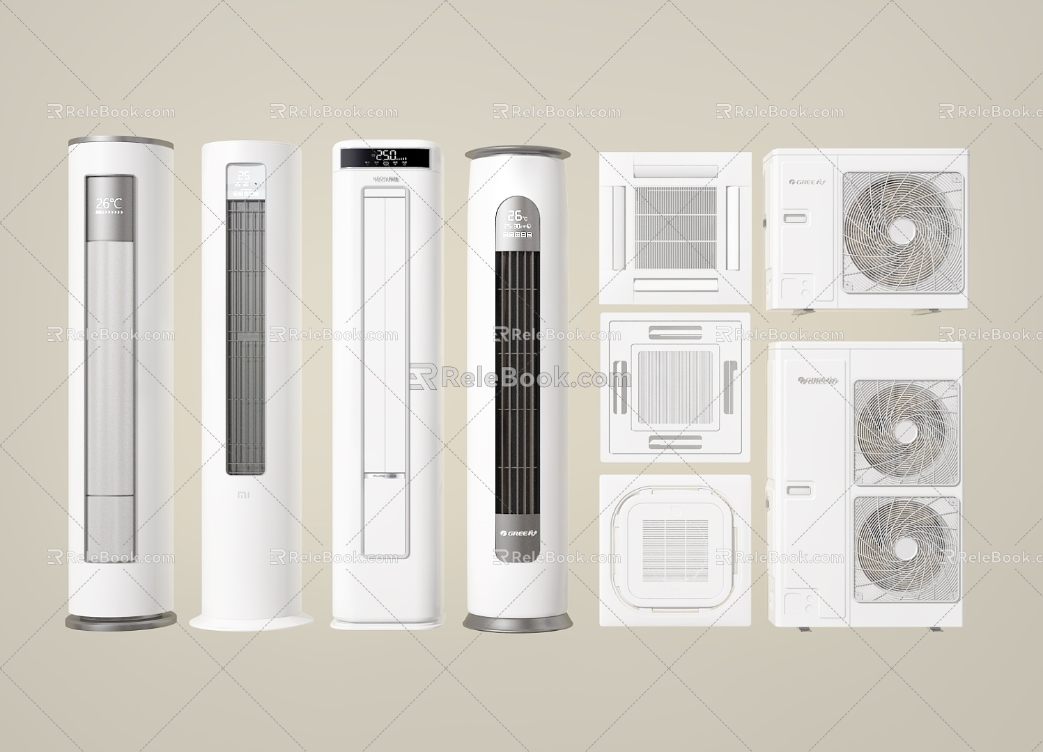 Modern air conditioner vertical air conditioner air conditioner outside air conditioner 3d model