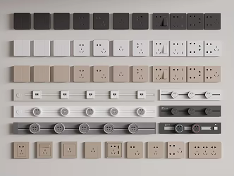 Modern switch socket removable socket 3d model