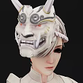 Game And Movie Character With Horned Headdress Robed Outfit And Waist Tassels