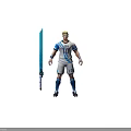 Blue Shiny Sword With Decorative Handle And NOV 10 Sports Uniform For Character Equipment