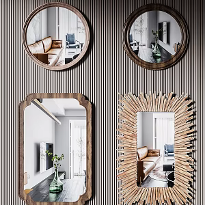 Silent mirror dressing mirror fitting mirror combination 3d model