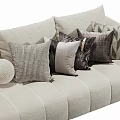 Modern Decorative Throw Pillows With Various Textures On Beige Sofa 3d model