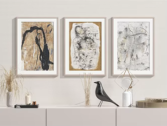 Modern Abstract Painting Abstract Hanging Painting Combination Ornaments 3d model