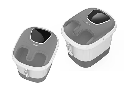 Two Gray And White Foot Bath With Ergonomic Design For Home Use Daily Electrical Appliance 3d model