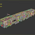 Modern Light Rail Train Exterior With White Body Green Accents And Windows