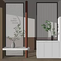 Modern partition porch partition 3d model