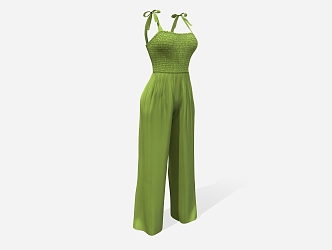 Women's Bow Shoulder Strap Jumpsuit Women's Clothes 3d model