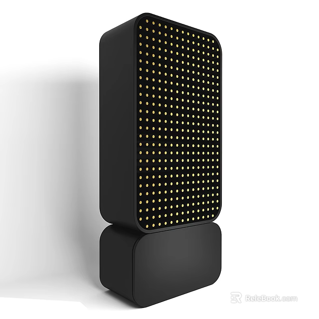 Modern Black Floor Lamp With Gold Dot Pattern And Sleek Design For Interior Decor 3d model 