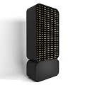 Modern Black Floor Lamp With Gold Dot Pattern And Sleek Design For Interior Decor