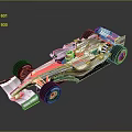 Silver and Red Formula 1 Race Car With Streamlined Modern Exterior Aerodynamic Design