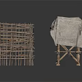 Wooden Storage Shelves With Drying Rack And Hanging Cloth For Home Use