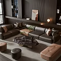 Sofa coffee table combination 3d model
