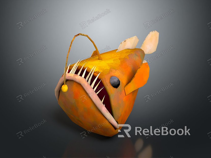 Fish Marine Animals Angler Cartoon Fish model