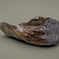Natural Wood Stone Raw Log With Rough Surface And Organic Earthy Texture