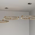 Modern Circular Chandeliers With Golden Frame And Crystal Elements For Interior Design 3d model