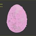 Handcrafted Decorative Egg Ornament With Pink Flowers And Golden Branches