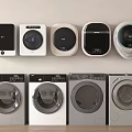 Collection of Modern Washing Machines with Various Designs and Different Styles
