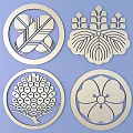 Japanese Metal Carving Japanese Patterns and Wind Patterns Traditional Carving 3d model