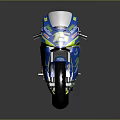 Blue Racing Motorcycle With Telefónica Movistar Livery And Sleek Sport Design