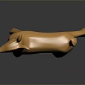 Decorative Golden Metallic Deer Figurine With Glossy Surface And Reflective Base