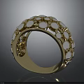 Luxury Fashion Gold Ring With Embedded Shiny Gemstones And Elegant Design