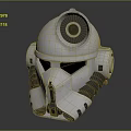 Tactical White Helmet With Circular Device Visor And Side Details Design 3d model